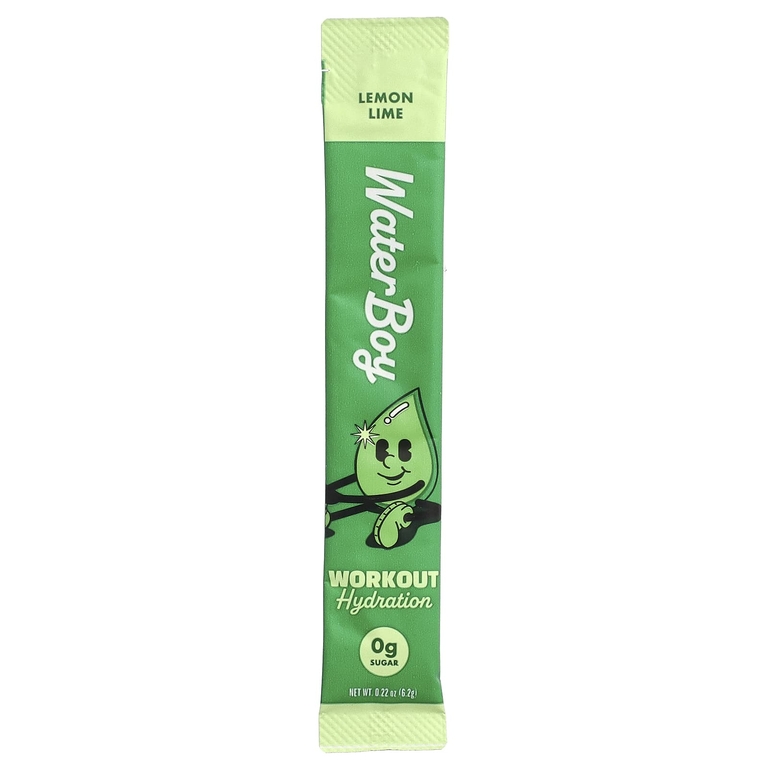 Waterboy, Workout Hydration, смесь для приготовления электролитического напитка, лимон и лайм, 10 пакетиков-стиков по 6,2 г (0,22 унции) (Товар снят с продажи) 