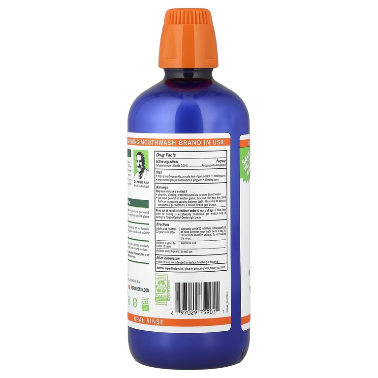TheraBreath, Healthy Gums, ополаскиватель для полости рта, чистая мята, 1 л (33,8 жидк. унции)
