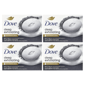Dove, отшелушивающее мыло для глубокого отшелушивания с угольной пудрой и глицерином, 4 шт. по 106 г (3,75 унции)