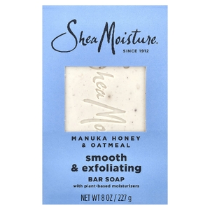 SheaMoisture, гладкое и отшелушивающее кусковое мыло, мед манука и овсянка, 227 г (8 унций)