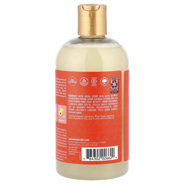 SheaMoisture, шампунь для выпрямления локонов, масло калахарской дыни, 384 мл (13 жидк. унций)