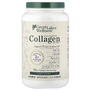 Great Lakes Wellness, пептиды бычьего коллагена от животных травяного откорма, без вкусовых добавок, 907 г (32 унции)