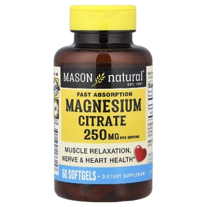 Mason Natural, цитрат магния, быстро всасывается, 60 капсул (125 мг в каждой) (Товар снят с продажи) 