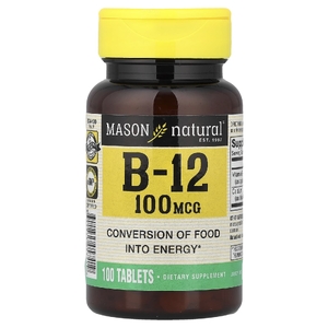 Mason Natural, витамин B12, 100 таблеток