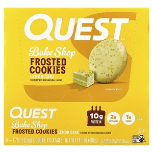 Quest Nutrition, Bake Shop, глазированное печенье, лимонный торт, 8 пакетиков по 50 г (1,76 унции)