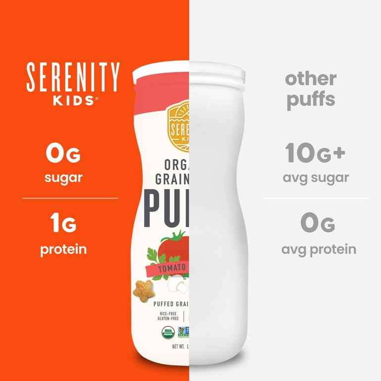 Serenity Kids, органические колечки без злаков, томат и травы, 42 г (1,5 унции)