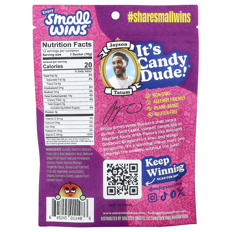 Enjoy Small Wins, Suckers, тропические фрукты, 12 шт., 120 г (4,23 унции) (Товар снят с продажи) 