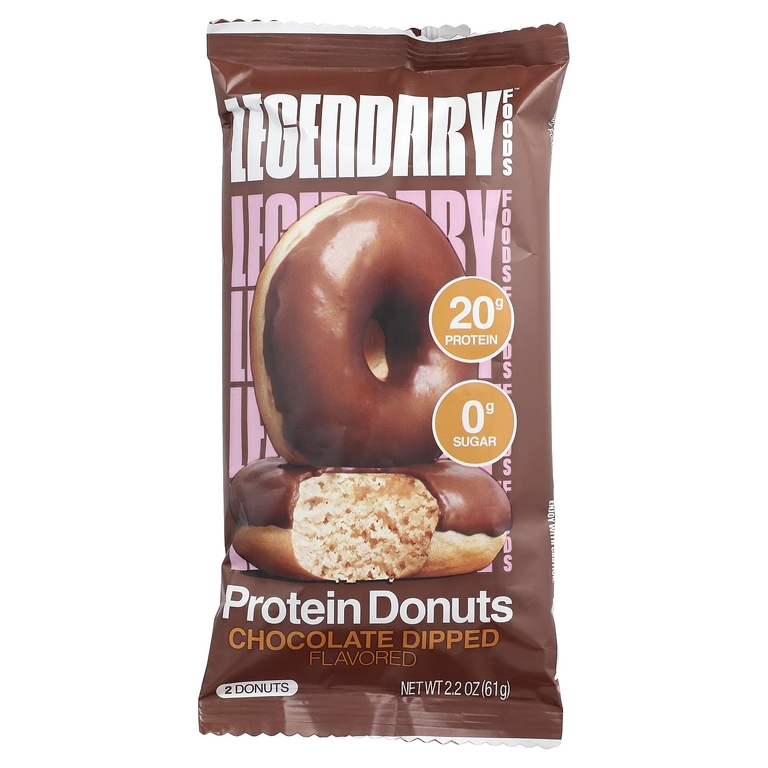 Legendary Foods, протеиновые пончики, в шоколаде, 12 упаковок по 61 г (2,2 унции) (Товар снят с продажи) 