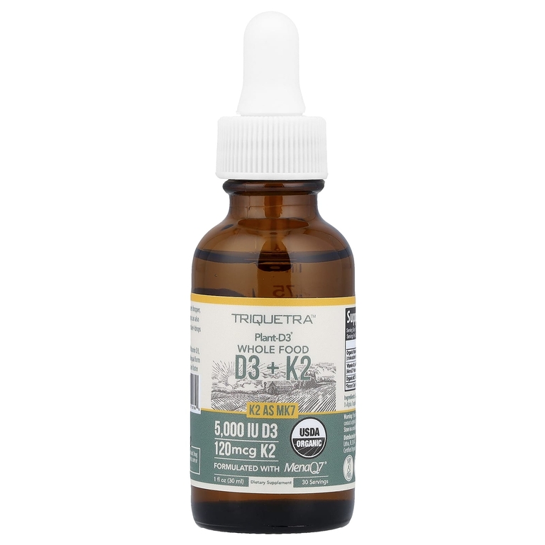 Triquetra Health, Plant-D3®, цельнопищевые витамины D3 и K2, 30 мл (1 жидк. унция)