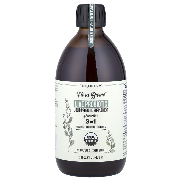 Triquetra Health, Flora Biome™, жидкая добавка с живыми пробиотиками, 473 мл (16 жидк. унций)