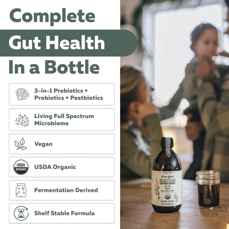 Triquetra Health, Flora Biome™, жидкая добавка с живыми пробиотиками, 473 мл (16 жидк. унций)