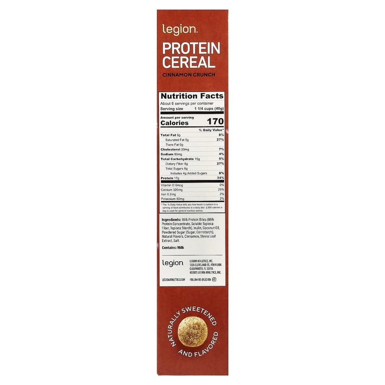 Legion Athletics, протеиновые хлопья, со вкусом корицы, 240 г (8,46 унции)