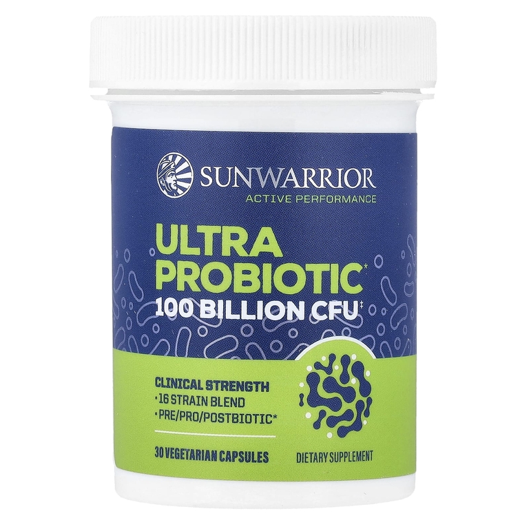 Sunwarrior, ультрапробиотик, 30 вегетарианских капсул