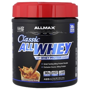 ALLMAX, CLASSIC ALLWHEY®, 100% источник сывороточного протеина, шоколад и арахисовое масло, 425 г (0,9 фунта)