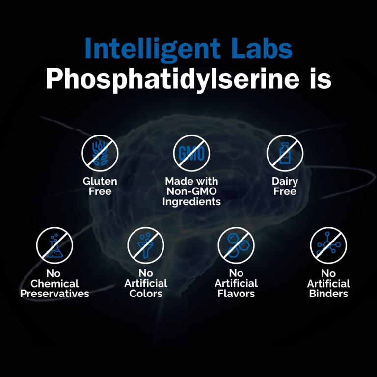 Intelligent Labs, чистый фосфатидилсерин, 90 вегетарианских капсул (100 мг в 1 капсуле)