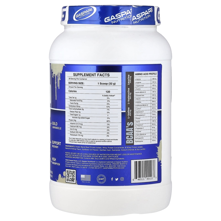 Gaspari Nutrition, проверенная смесь протеинов из разных источников, со вкусом ванильного мороженого, 896 г (2 фунта) (Товар снят с продажи) 
