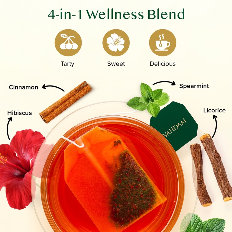 Vahdam Teas, Infusions, травяной чай, гибискус, без кофеина, 100 пакетиков для заваривания, 180 г (6,35 унции)
