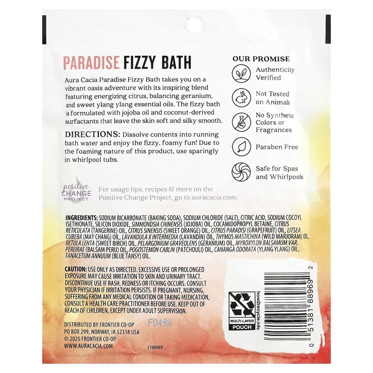 Aura Cacia, Fizzy Bath, Fizzy Bath, Paradise, 70,9 г (2,5 унции) (Товар снят с продажи) 