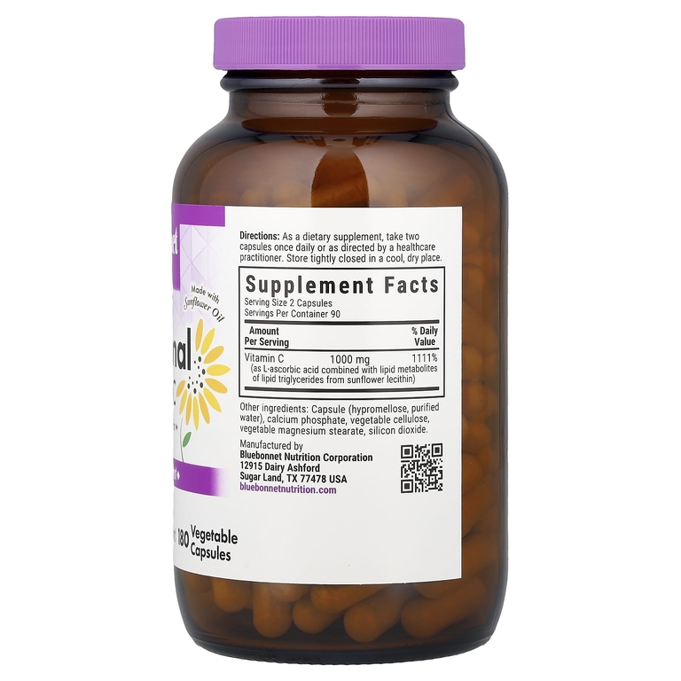 Bluebonnet Nutrition, липосомальный витамин C, 180 растительных капсул (500 мг в 1 капсуле)