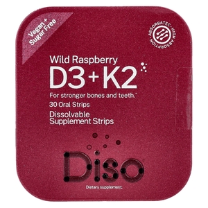 Diso, витамины D3 и K2, дикая малина, 30 полосок для полости рта