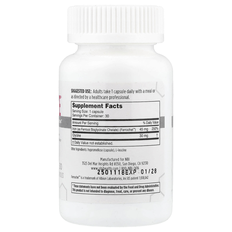 NBI, Ferrosolve®, высокая эффективность, 30 капсул (Товар снят с продажи) 