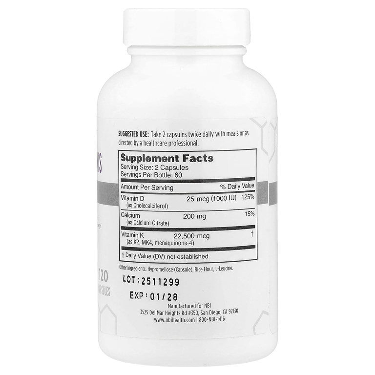 NBI, Osteo-K® Минис, 120 капсул (Товар снят с продажи) 