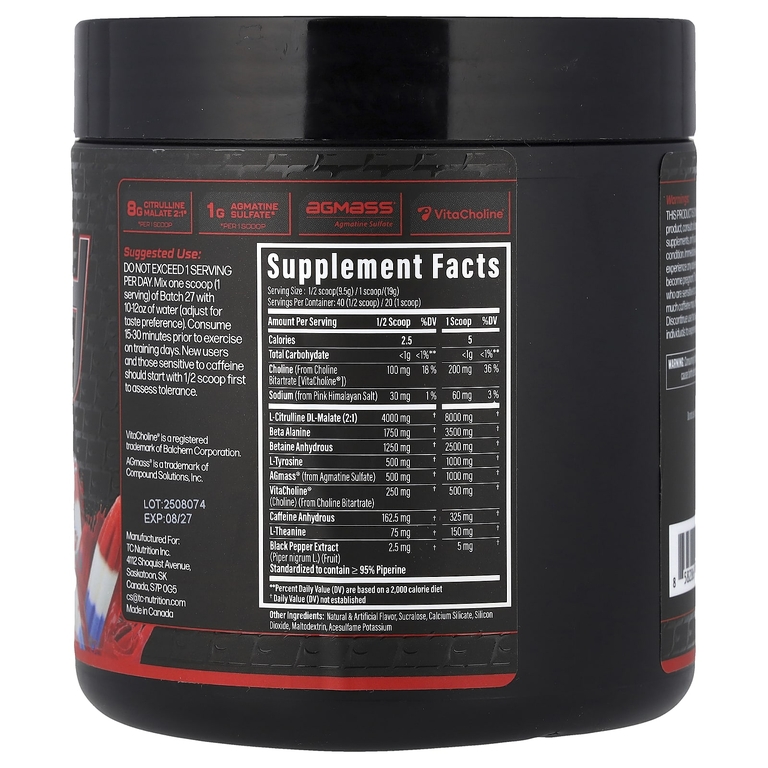 TC Nutrition, Batch 27, предтренировочная добавка, полноценная дозировка, рокет, 380 г (13,4 унции) (Товар снят с продажи) 