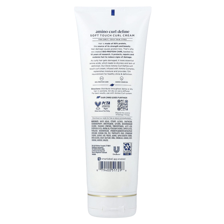 Dove, Amino Curl Define, крем для вьющихся волос, для вьющихся и кудрявых волос, 236 мл (8 жидк. унций)