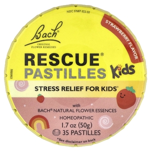 Bach, Rescue®, пастилки для снятия стресса, со вкусом клубники, 35 пастилок