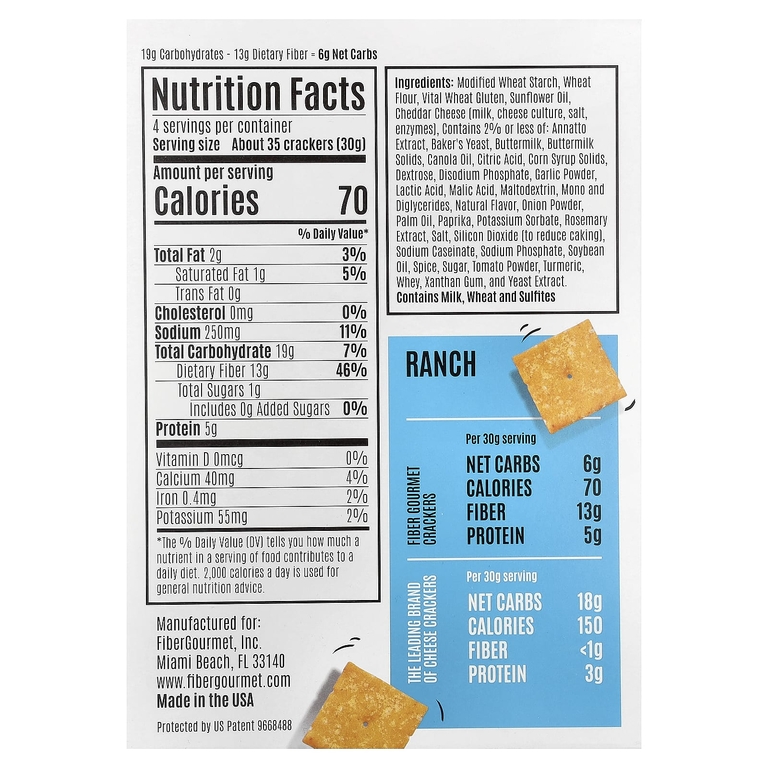 Fiber Gourmet, Thinables®, Ranch, 120 г (4,25 унции)