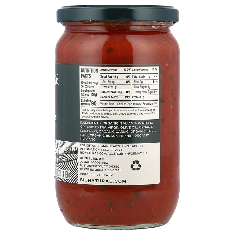 Bionaturae, Bionaturae™, органическая маринара, 680 г (24 унции)