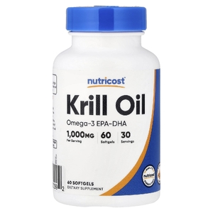 Nutricost, масло криля, 60 капсул (500 мг в каждой)