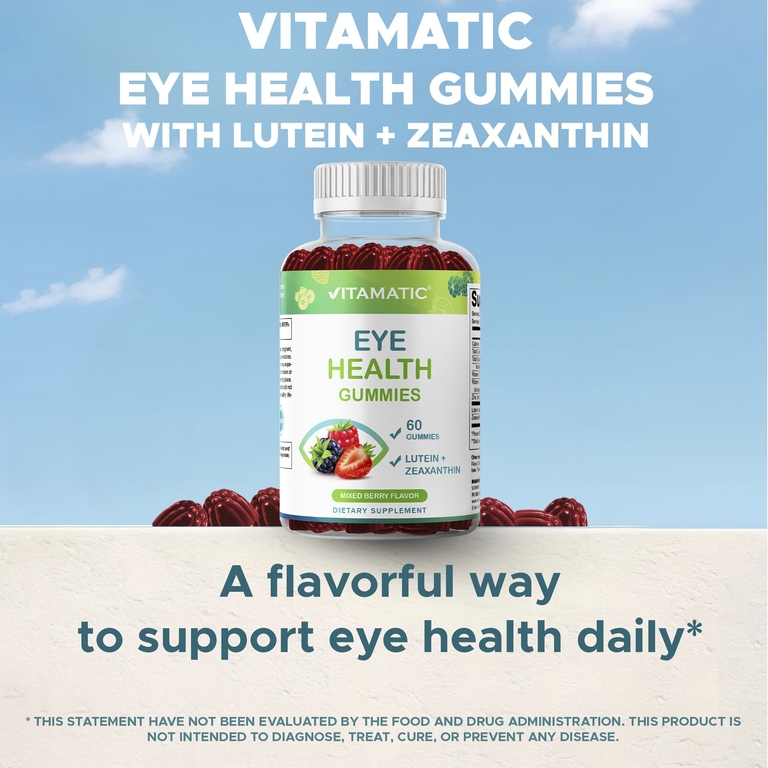 Vitamatic, жевательные таблетки для здоровья глаз, со вкусом ягодного ассорти, 60 шт.