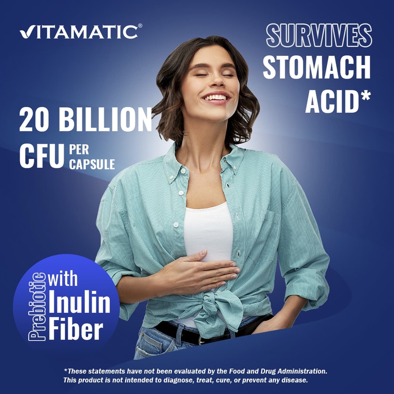 Vitamatic, бифидобактерии лактис (Bifidobacterium lactis), 60 капсул DRcaps® из гипромеллозы