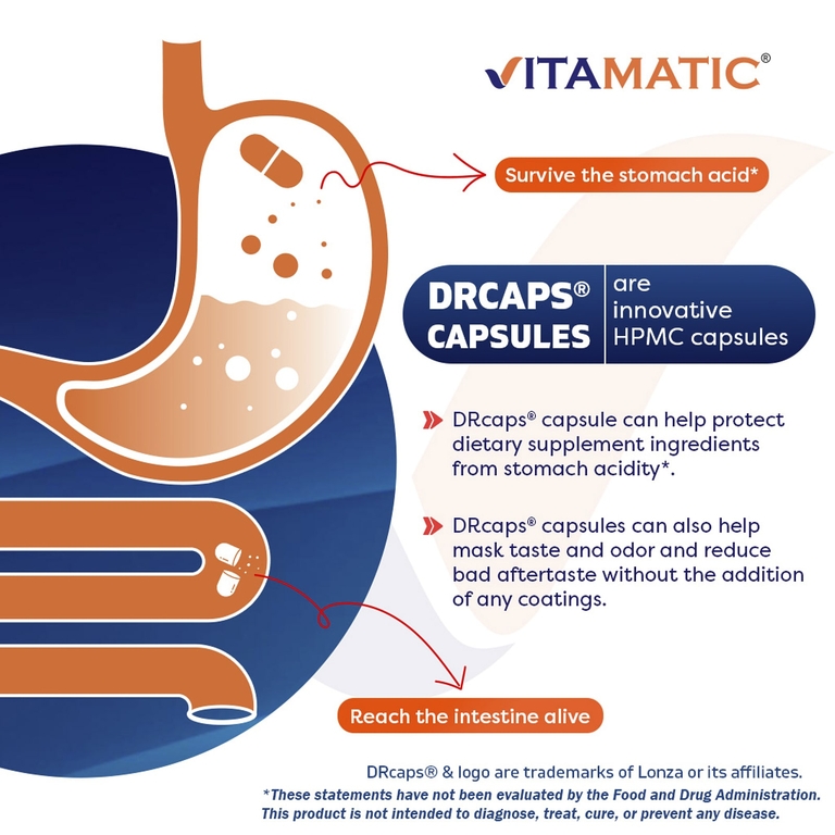 Vitamatic, бифидобактерии лактис (Bifidobacterium lactis), 60 капсул DRcaps® из гипромеллозы