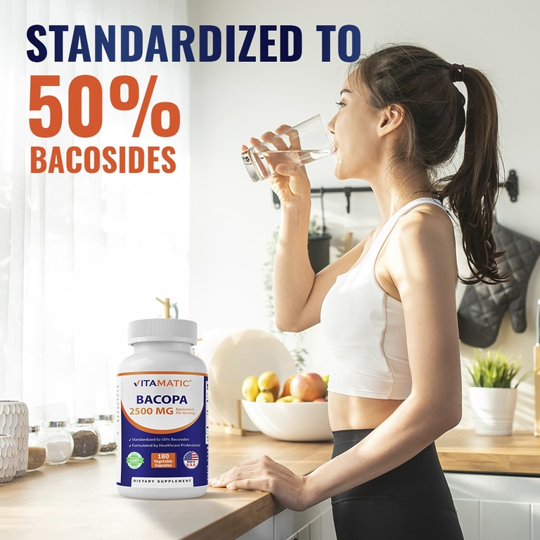 Vitamatic, бакопа, 180 растительных капсул (1250 мг в 1 капсуле)