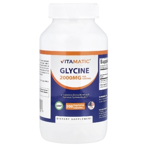 Vitamatic, глицин, 300 вегетарианских капсул (666 мг в 1 капсуле)
