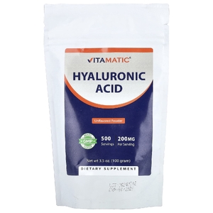 Vitamatic, гиалуроновая кислота, в виде порошка, без добавок, 100 г (3,5 унции)