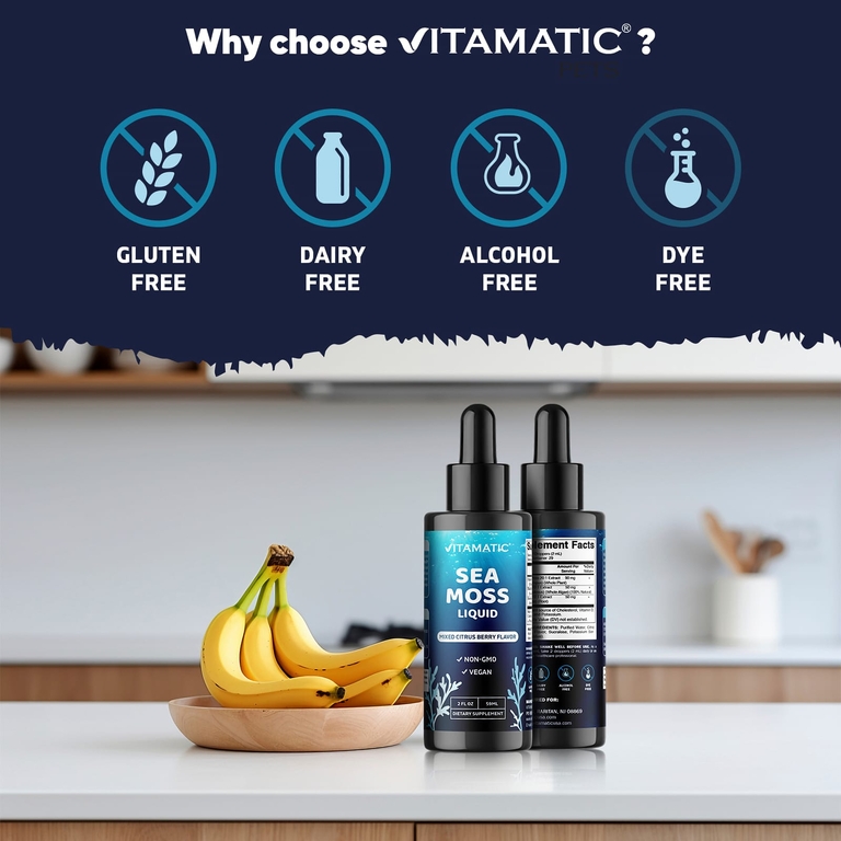 Vitamatic, жидкий мох, цитрусовые и ягоды, 59 мл (2 жидк. унции)