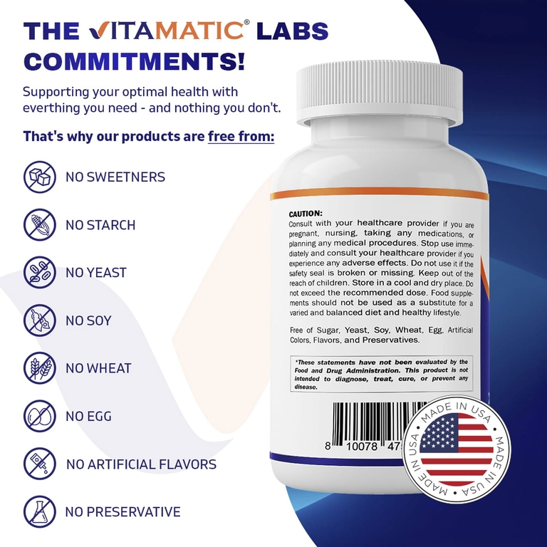 Vitamatic, бикарбонат калия, 240 вегетарианских капсул (510 мг в 1 капсуле)