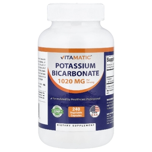 Vitamatic, бикарбонат калия, 240 вегетарианских капсул (510 мг в 1 капсуле)