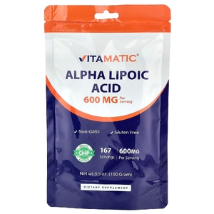Vitamatic, альфа-липоевая кислота, 100 г (3,5 унции)