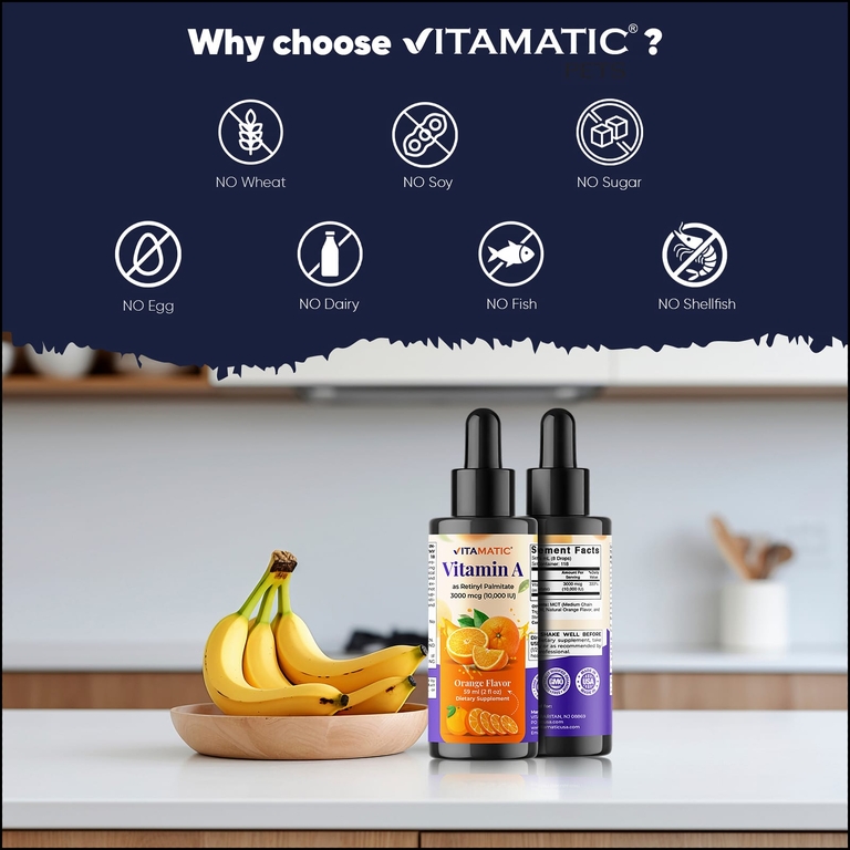 Vitamatic, витамин A в виде пальмитата, апельсин, 59 мл (2 жидк. унции)