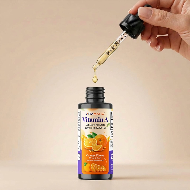 Vitamatic, витамин A в виде пальмитата, апельсин, 59 мл (2 жидк. унции)