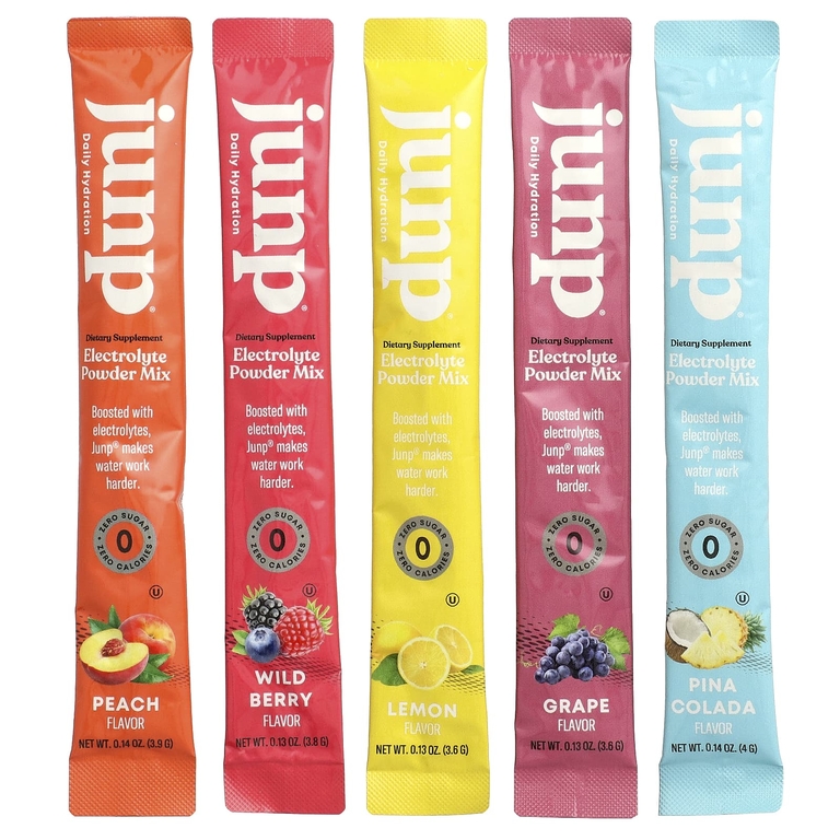 JUNP Hydration, электролитная порошковая смесь, ассорти вкусов, 5 пакетиков-стиков, 18,9 г (0,67 унции) (Товар снят с продажи) 