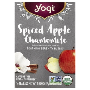 Yogi Tea, пряное яблоко и ромашка, без кофеина, 16 чайных пакетиков, 29 г (1,02 унции)