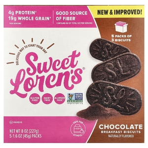 Sweet Loren's, печенье для завтрака, шоколад, 5 упаковок по 45 г (1,6 унции)