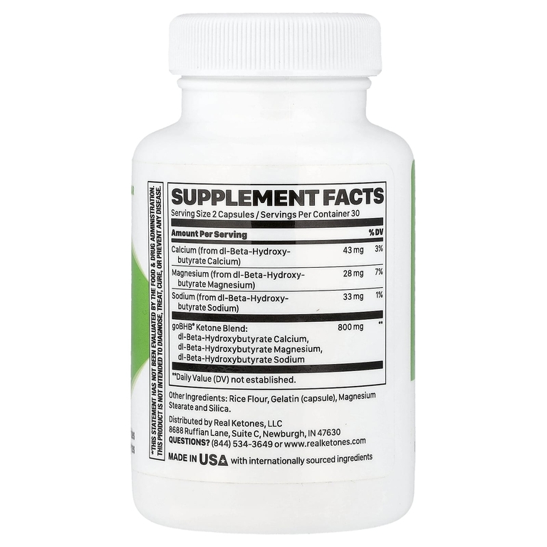 Real Ketones, Ketone Charged, goBHB®, без кофеина, 60 капсул