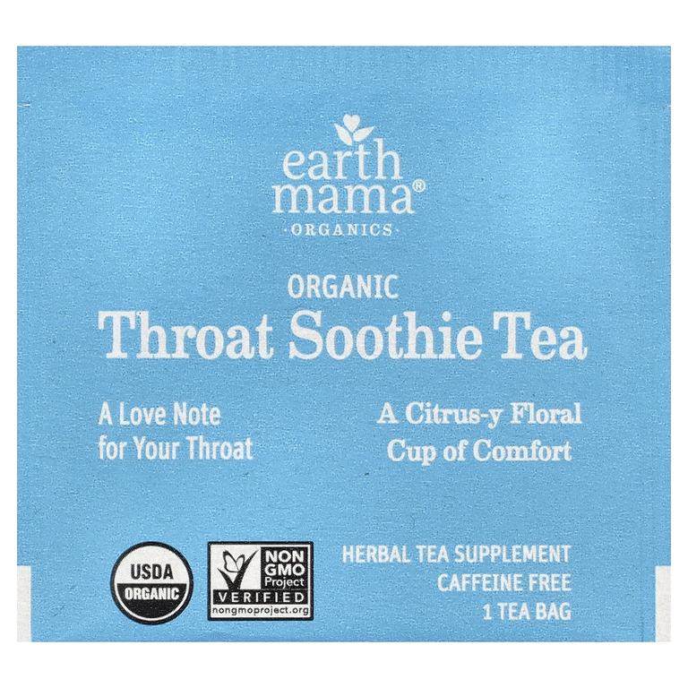 Earth Mama, Organics, 100% органический чай Throat Soothie™, без кофеина, 16 чайных пакетиков, 28 г (0,98 унции) (Товар снят с продажи) 