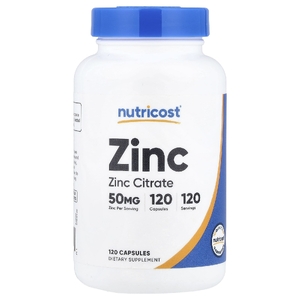Nutricost, цинк, 50 мг, 120 капсул